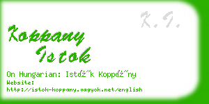 koppany istok business card